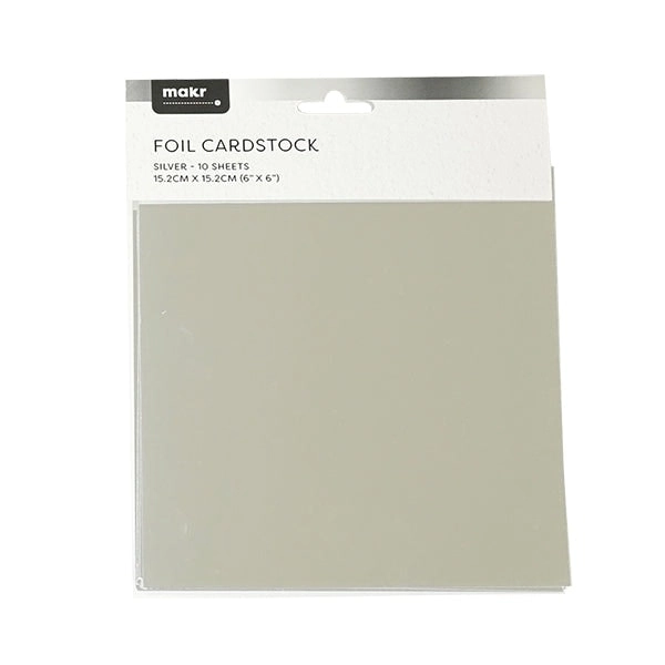 Makr 6x6 inch Foil Mirrorboard Cardstock, Silver- 10pk