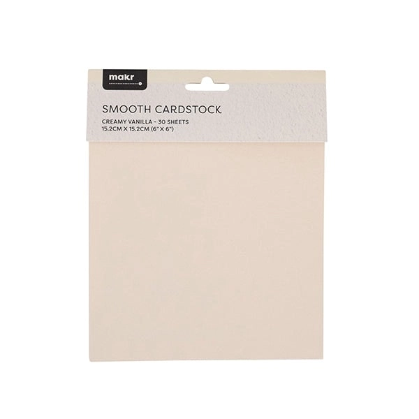 Makr 6x6 inch Smooth Cardstock, Creamy Vanilla- 30pk