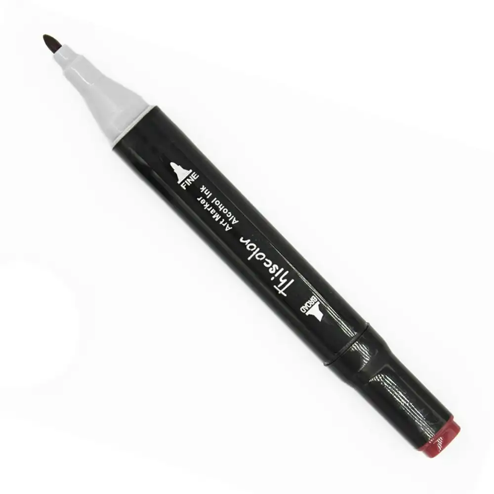 Thiscolor Double Tip Marker, 1 Wine Red