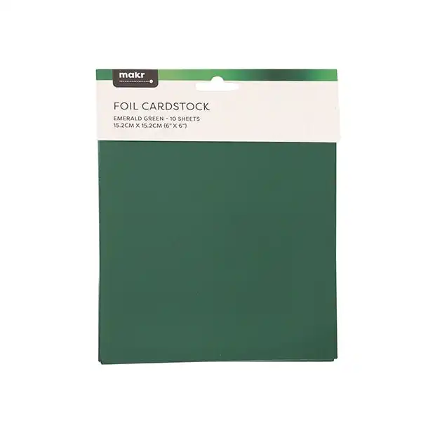 Makr 6x6 inch Foil Cardstock, XMAS Green- 6pk