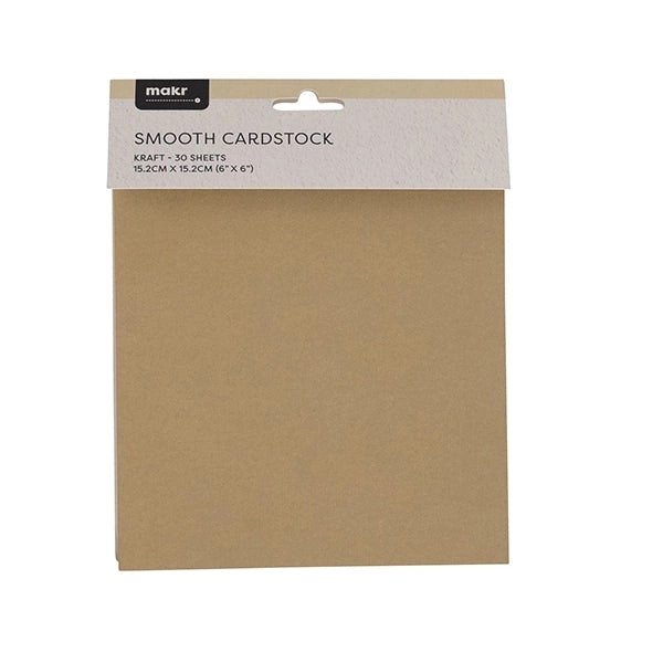 Makr 6x6 inch Smooth Cardstock, Kraft- 30pk