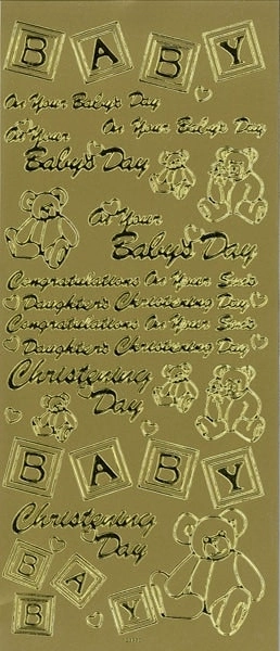 Arbee Crystal Sticker, Baby Greetings- Gold