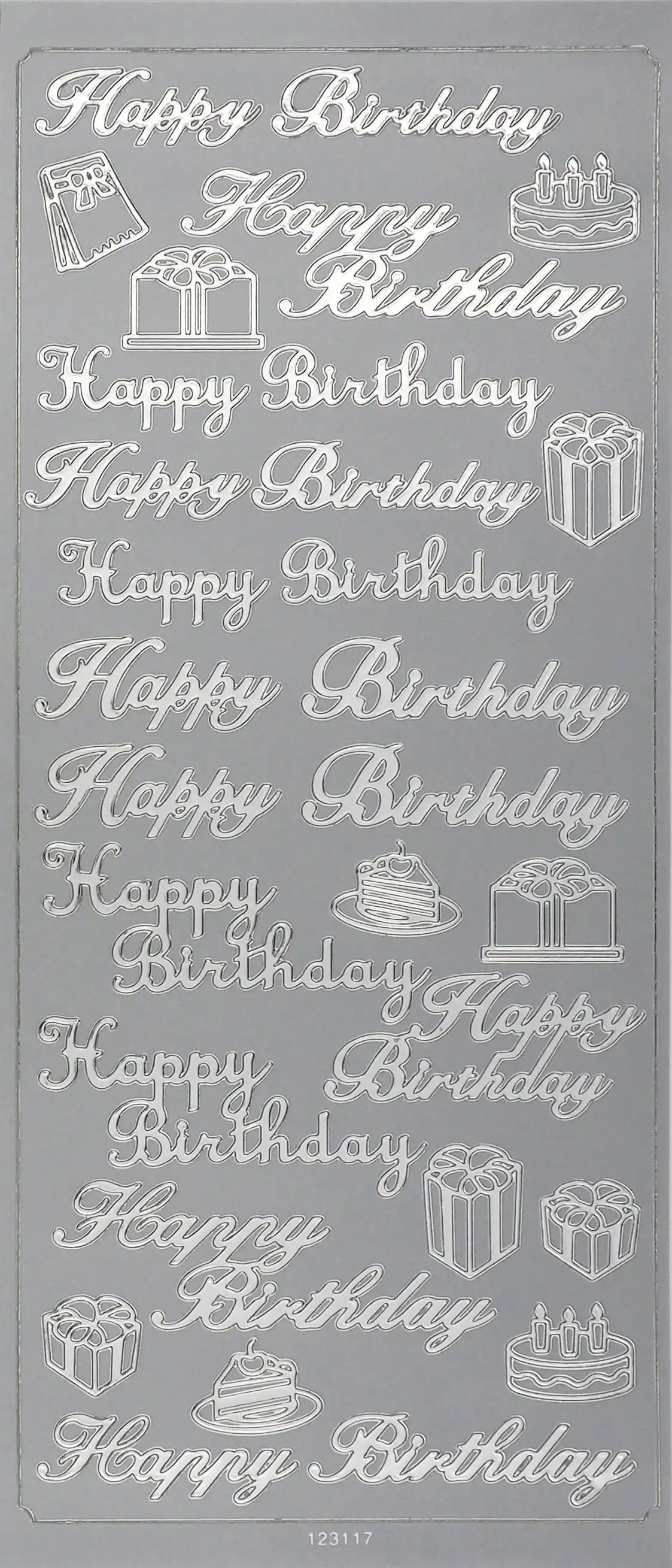 Arbee Foil Stickers Cake, Silver