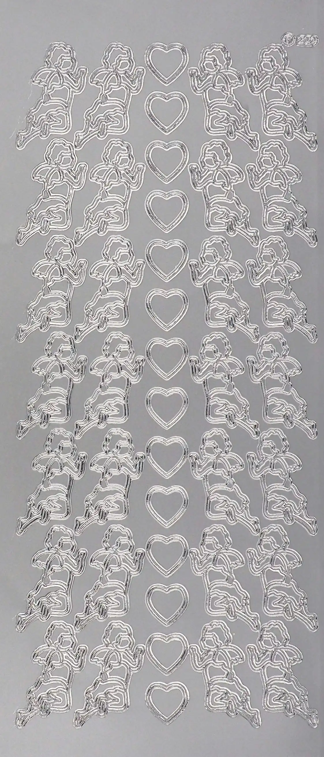 Arbee Foil Stickers Cupid/Heart, Silver