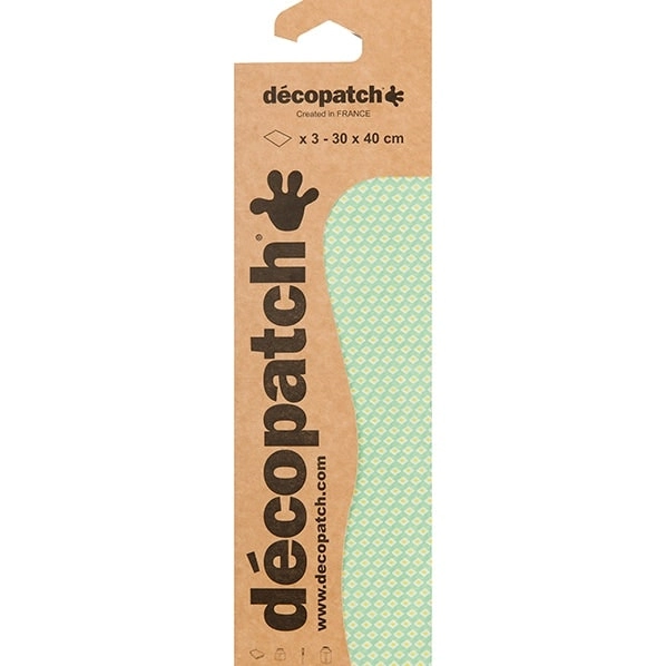 Decoupage Paper 3pk - Decopatch 734 Green Diamond