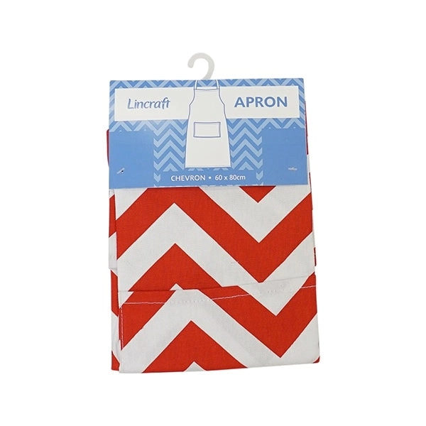 60cm x 80cm Apron, Red- Chevron