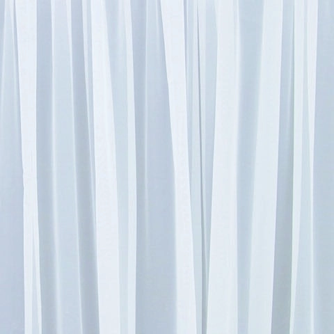 Woven Voile Curtain Pack, White- 213cm Drop