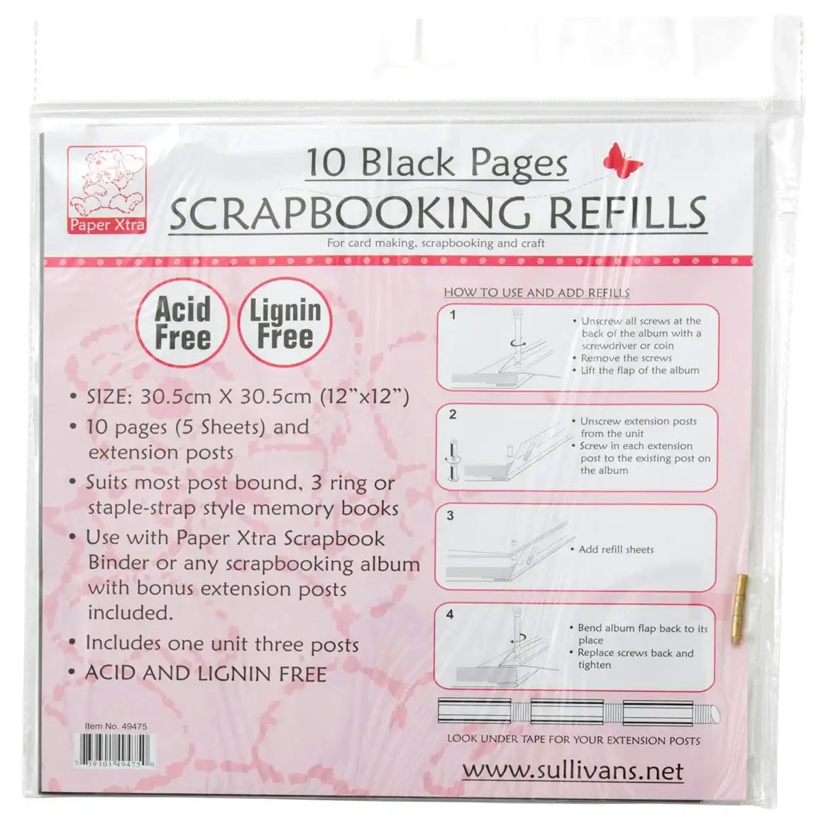 Scrapbook Refills, Black- 10pk