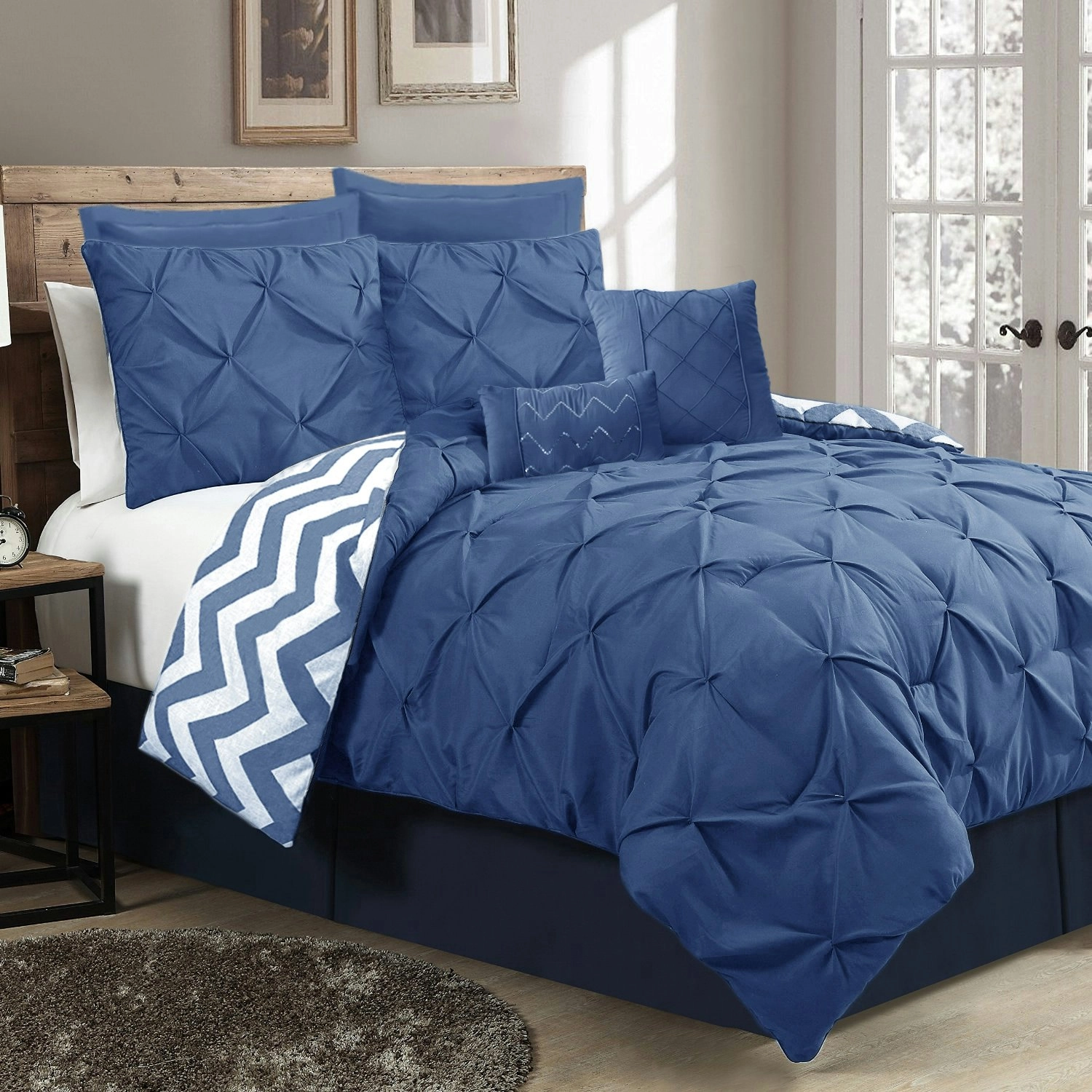 Ramesses Seven-Piece Pinch Pleat Comforter Set