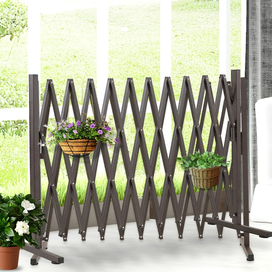 Traderight Group  Garden Security Fence Gate Gate Metal Indoor Outdoor Expandable Barrier Traffic