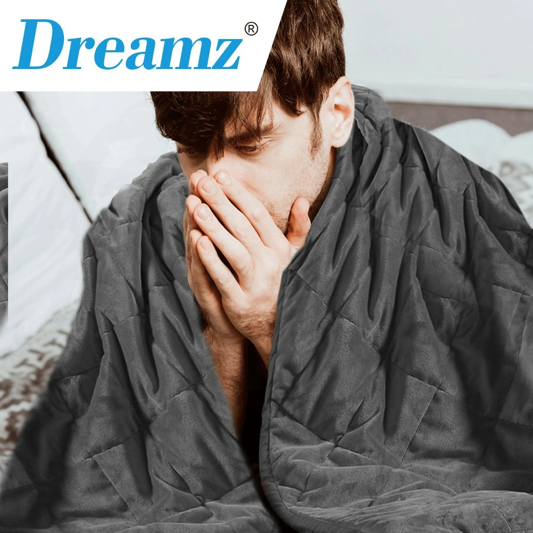 Dreamz 9KG Adults Size Anti Anxiety Weighted Blanket Gravity Blankets Grey