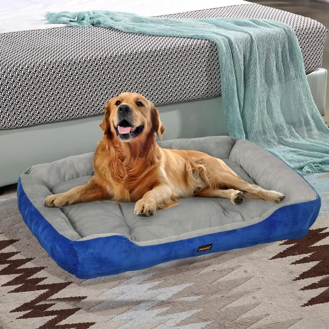 Pawz Pet Bed Dog Beds Bedding Mattress Mat Cushion Soft Pad Pads Mats XL Navy