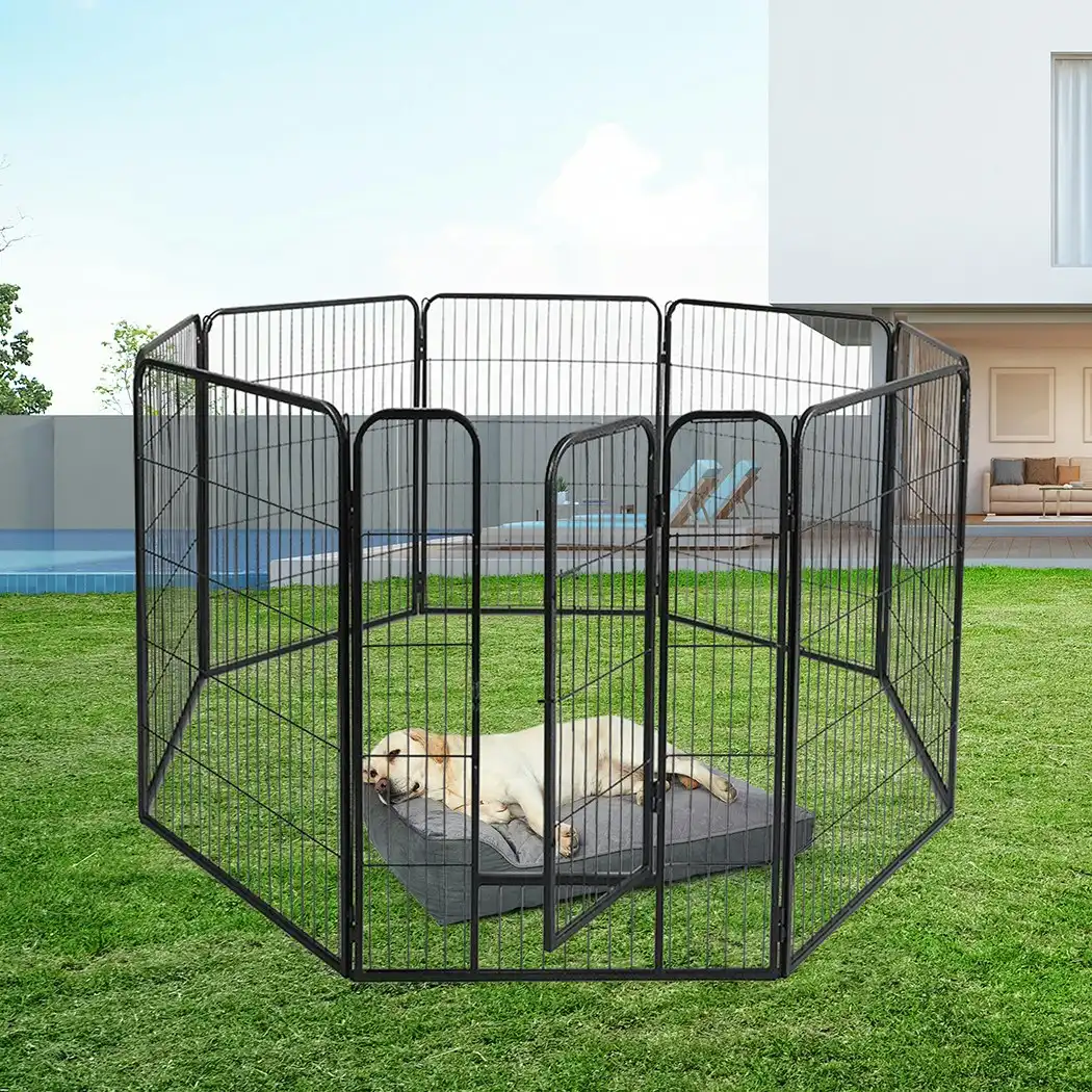 Pawz 8 Panel Pet Dog Playpen Puppy Exercise Cage Enclosure Fence Cat Play Pen 32''