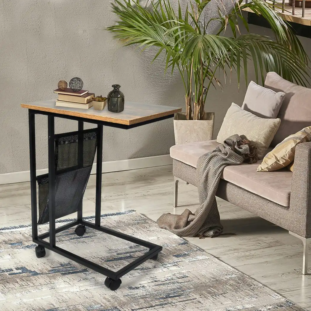 Levede Coffee Side Table Mobile End Tables C-shaped Movable Sofa Laptop Desk