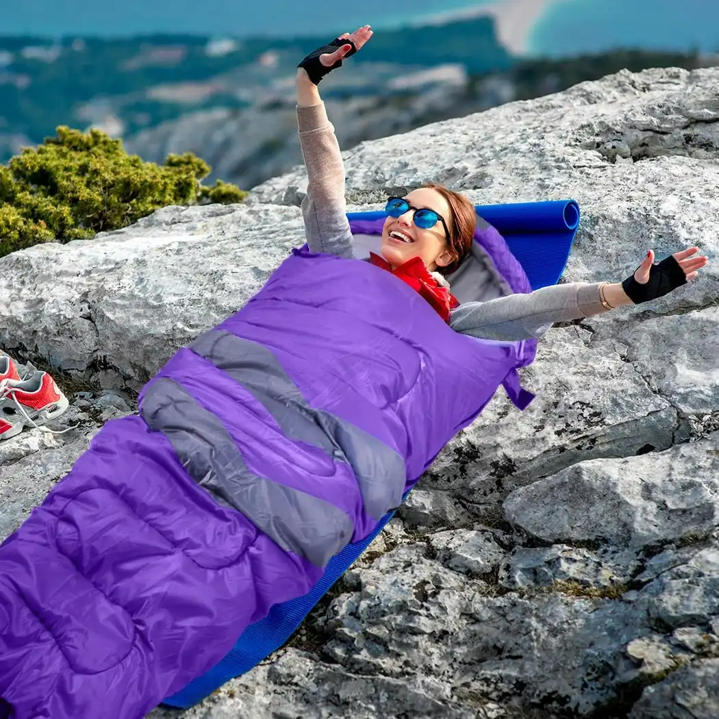 Mountview Single Sleeping Bag Bags Outdoor Camping Hiking Thermal -10â„ƒ Tent