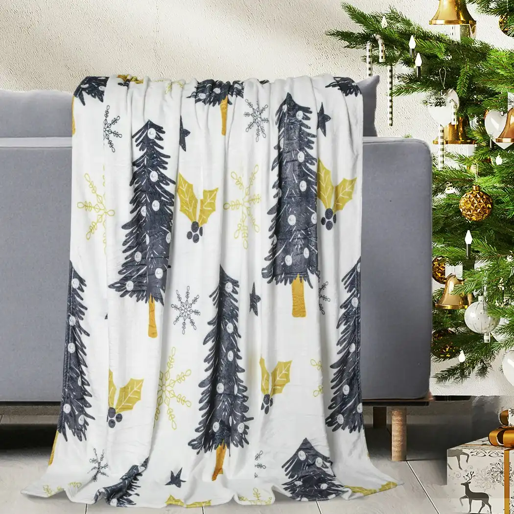 Santaco Throw Blanket Xmas Double Sided Warm Fleece Christmas Gift 200X150cm (XMASBLANKET-WH-S)