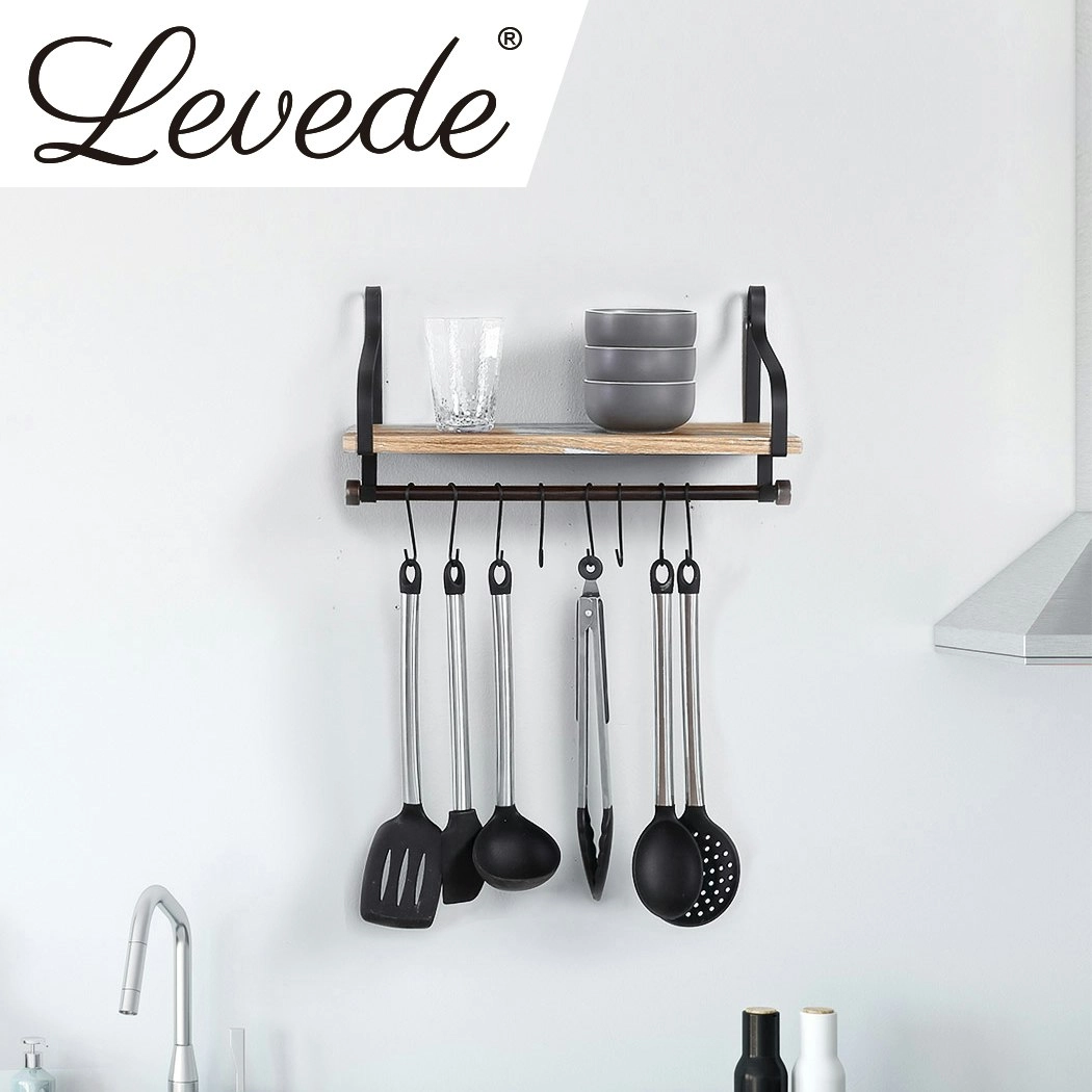 Levede Floating Shelf Brackets Wall Shelves Mount Display Rack Storage Hook 2pcs