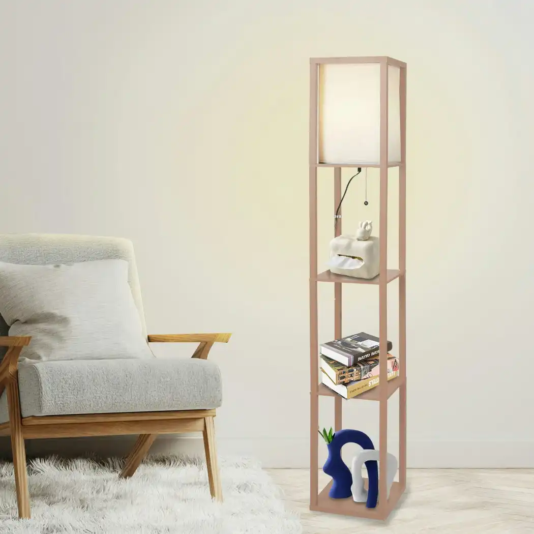 Emitto LED Floor Lamp with Storage Shelf 3 Tier Standing Reading Corner Light