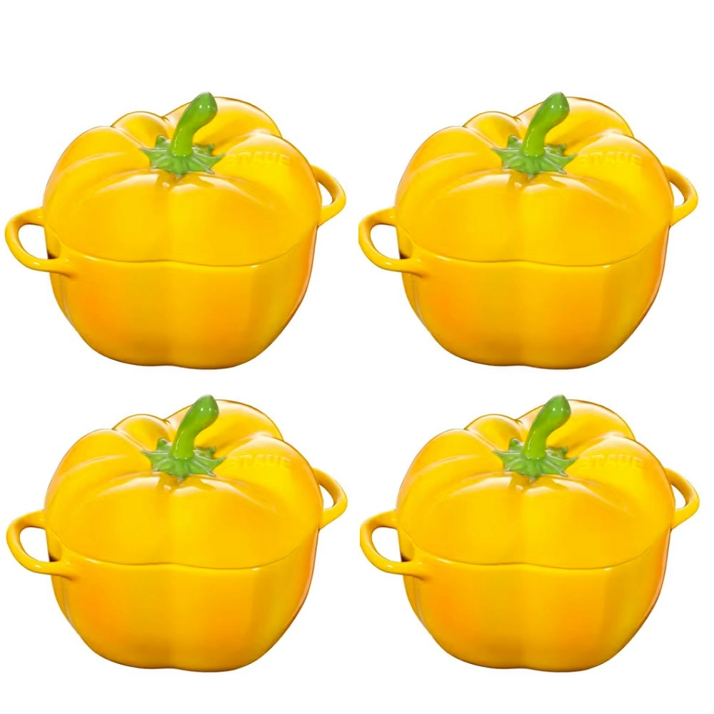 Staub Enamelled Capsicum Cocotte 0.5L - Set of 4