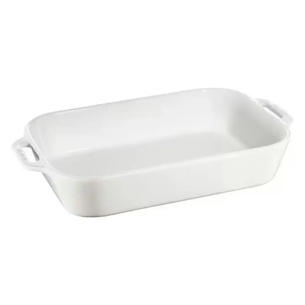 Staub Ceramic Gratin Rectangular Baking Dish 34 x 24cm | White