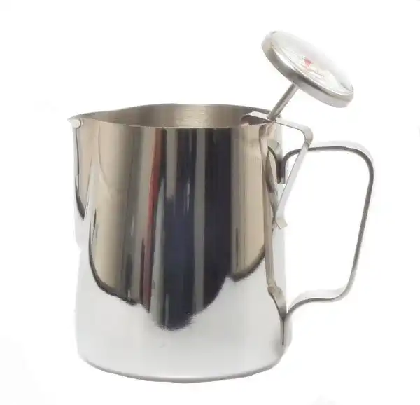 New Avanti Milk Steaming Frothing Jug Pitcher 900ml + Milk Thermometer Coffee