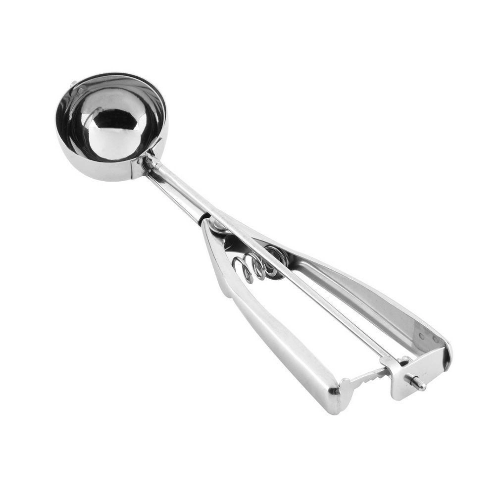 Ice Cream Scoop Stainless Steel Spring Handle Spoon Masher Cookie