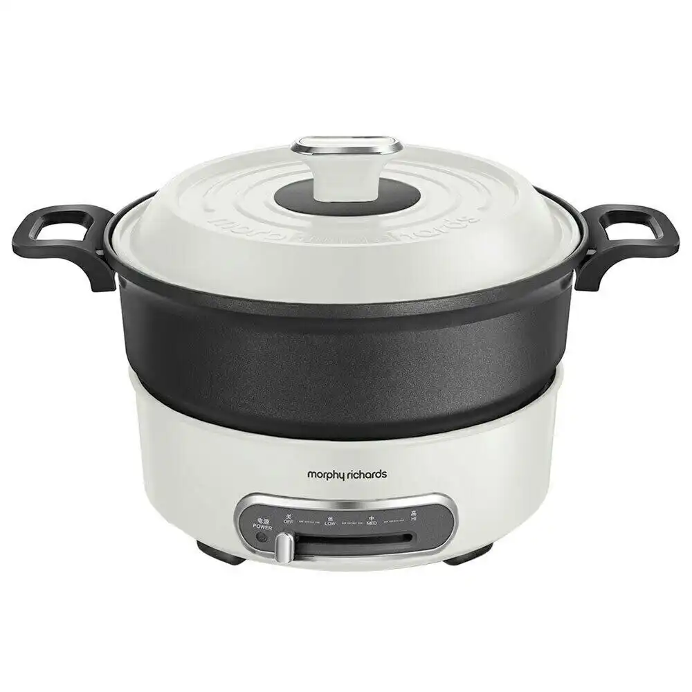 New Morphy Richards 1.8l Multi Function Round Cooking Pot | White