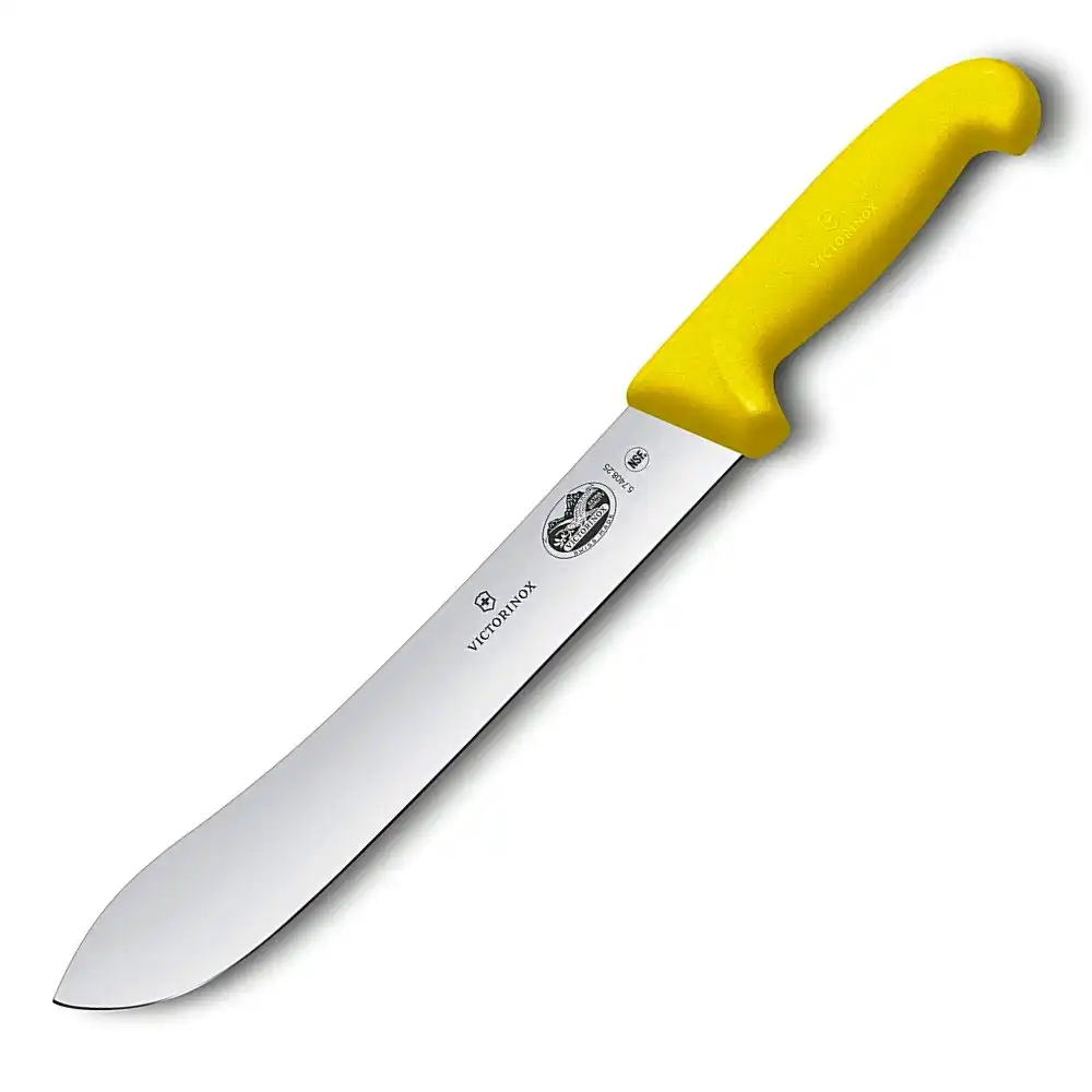 Victorinox Fibrox Wide Tip Butchers Knife 25cm | Yellow 5.7408.25