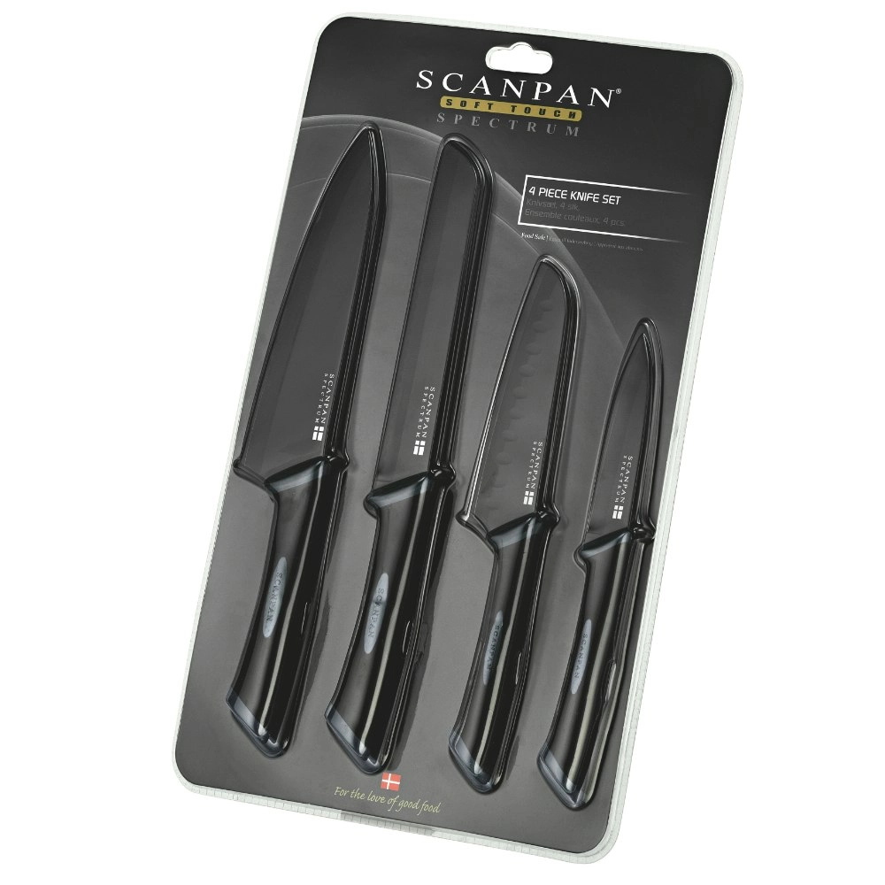 Scanpan Spectrum 4 Piece Knife Set | Black/Grey