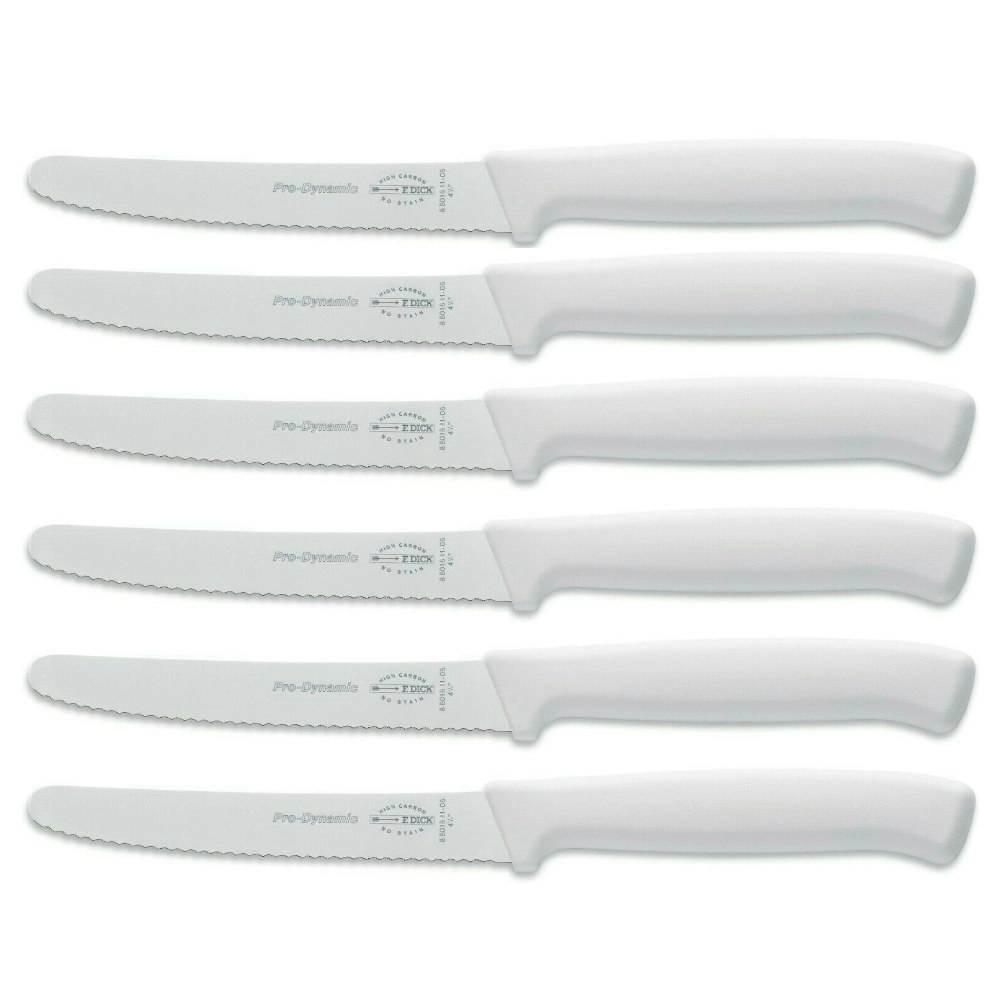 F DICK Fdick Micro Serrated Utility Steak Knives Knife Tomato White X 6