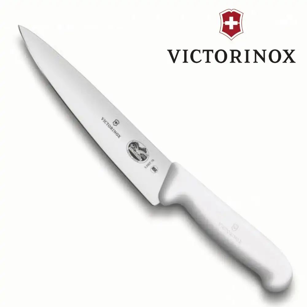 Victorinox 31cm Fibrox White Handle Carving Chef's Cooks Knife 5.2007.31