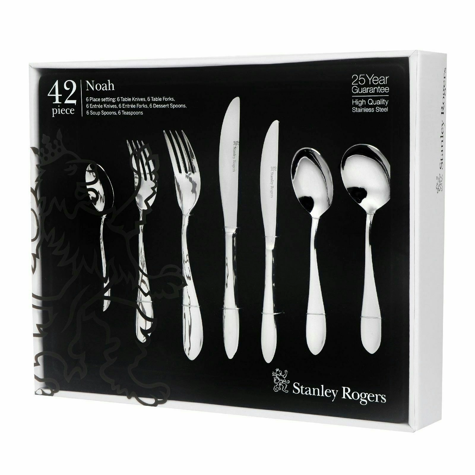 Stanley Rogers Noah 42 Piece Stainless Steel Cutlery Set 42pc