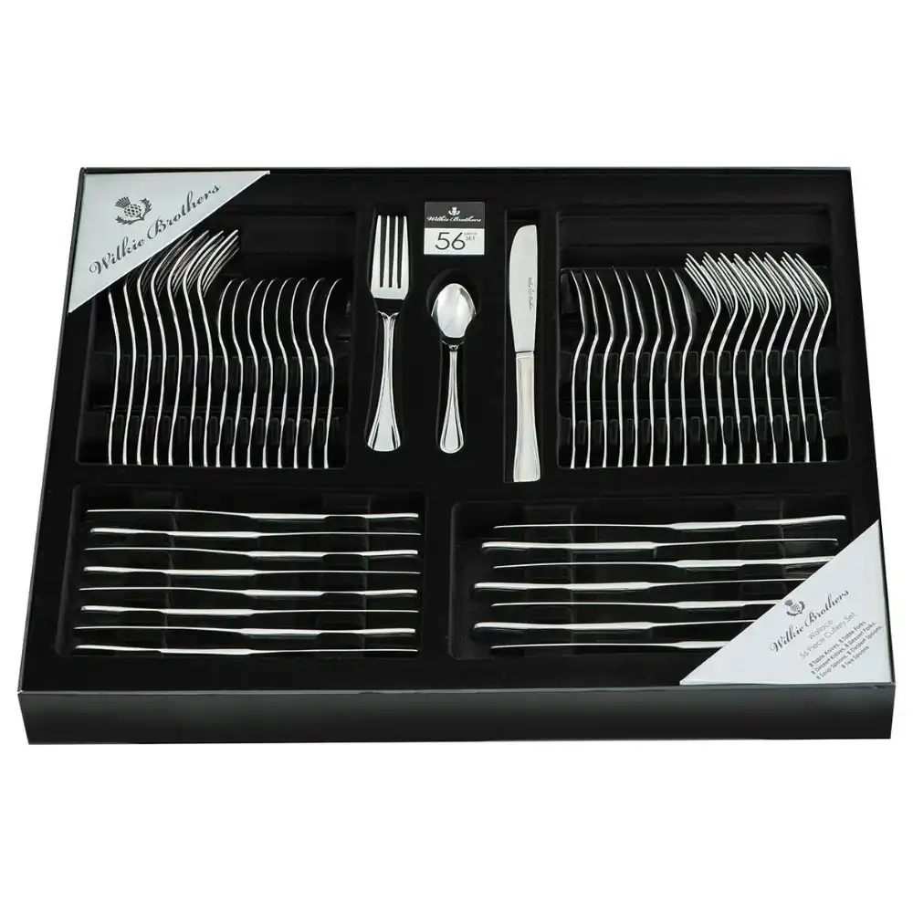 Wilkie Brothers 56 Piece Stainless Steel Wallace Cutlery Set 56pc