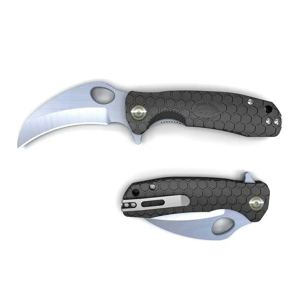 Honey Badger Plain Blade Claw Small Pocket Folding Knife Yhb1141   Black