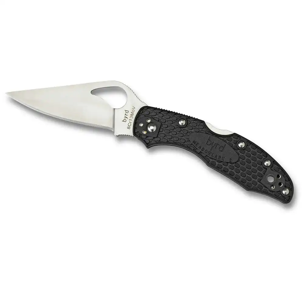 Spyderco Byrd Lightweight Meadowlark 2 Plain Blade Knife | Black YSBY04PBK2
