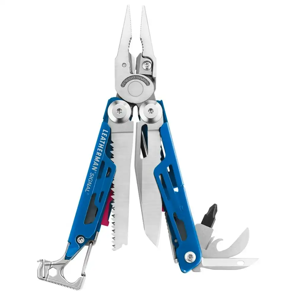 New Leatherman Cobalt Signal Survivalist Multi Tool + Sheath Fire Starter