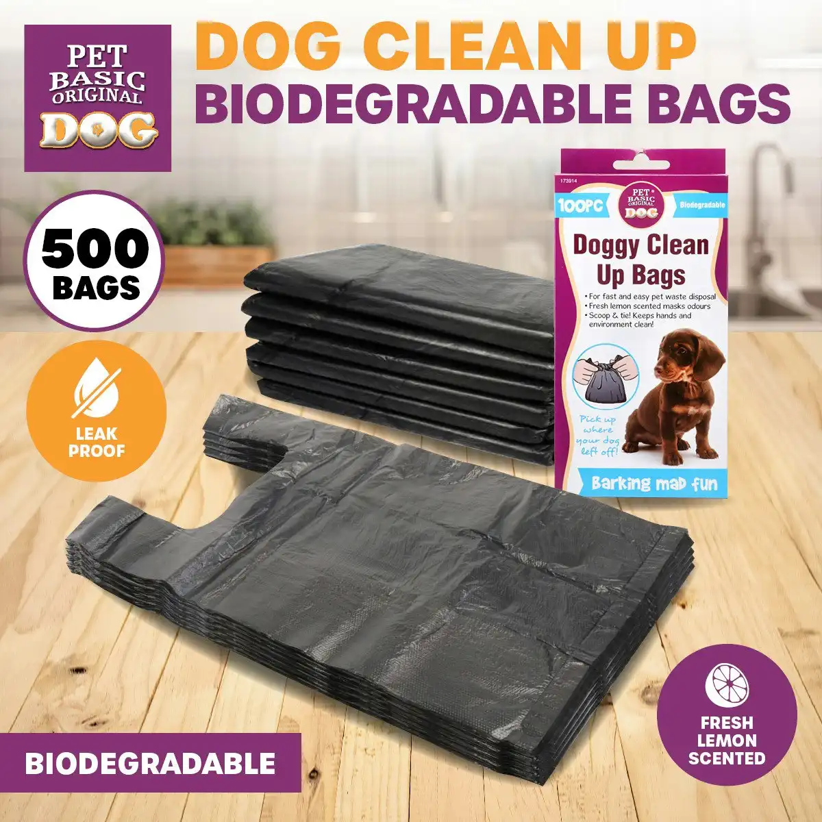 Pet Basic 500PCE Dog Waste Bags Leak Proof Strong Durable