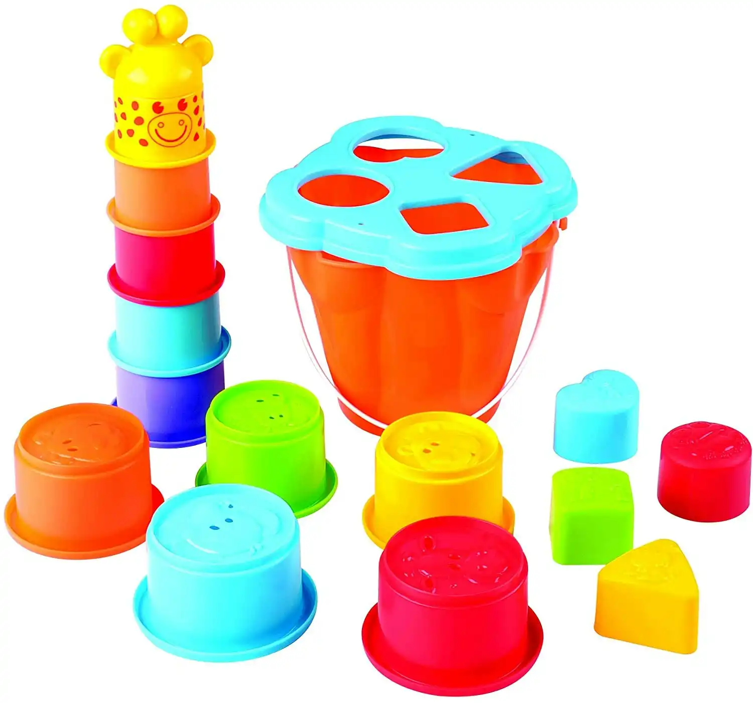 Giraffe Activity Centre Stacking Cups with Sorter Bucket