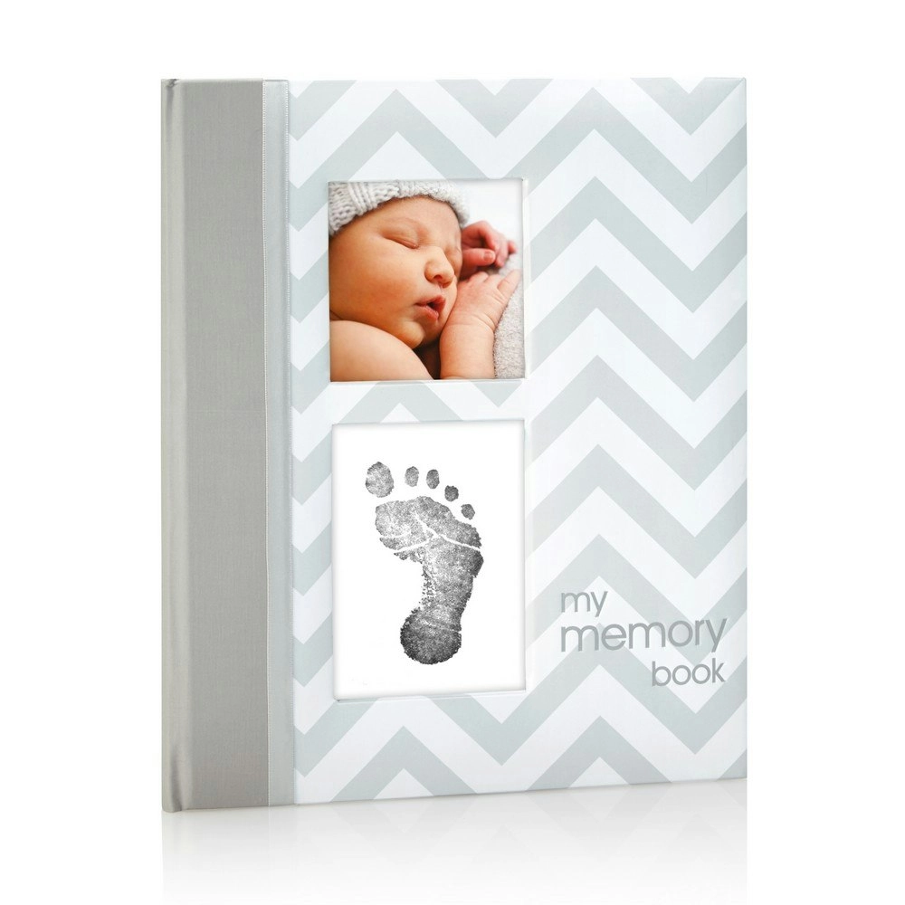 Pearhead Chevron Baby Book Grey