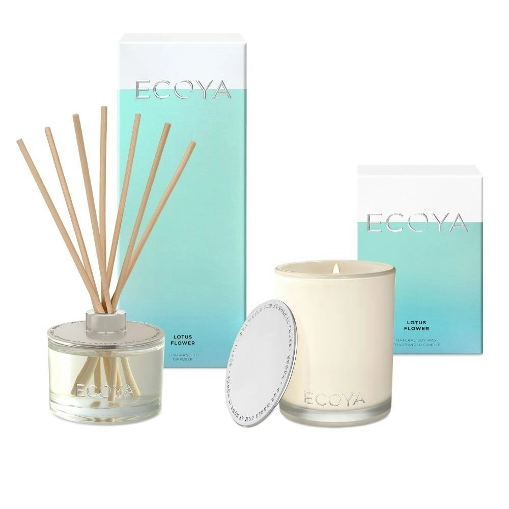 Ecoya Lotus Flower Madison Candle and Diffuser Set