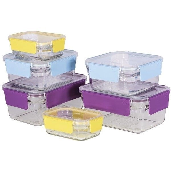 Glasslock 6 Piece Premium Tempered Glass Oven Safe Container Set - 28160-Multi