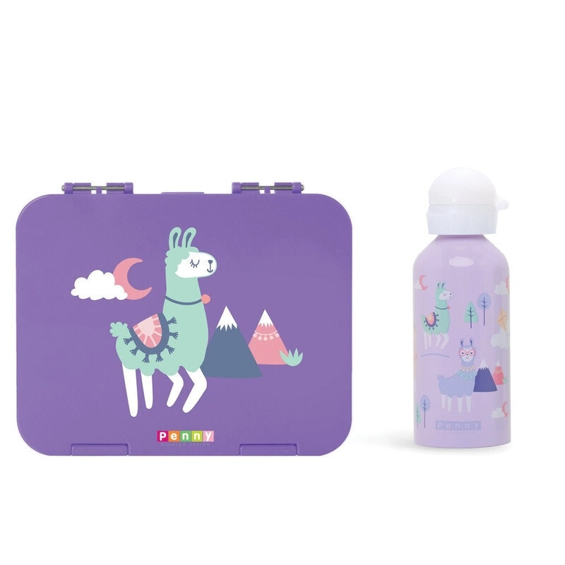 Penny Scallan Large Bento Box & Drink Bottle - Loopy Llama