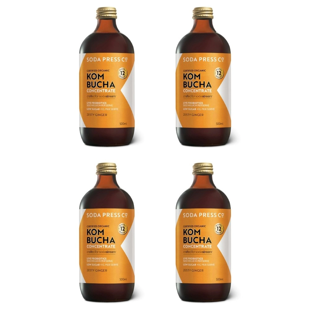 SodaStream Soda Press 4 Pack Organic Syrup 500ml - Kombucha