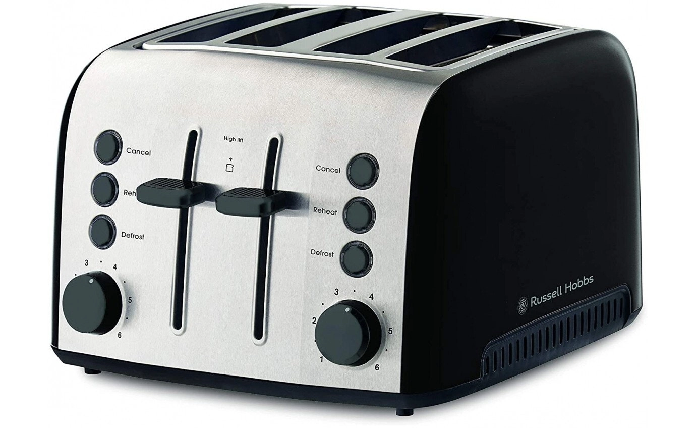 Russell Hobbs Brooklyn 4 Slice Toaster, Black - RHT94BLK