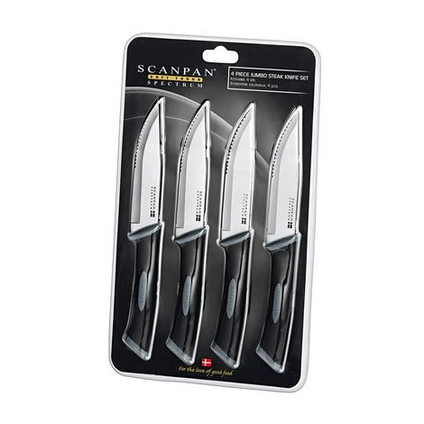 Scanpan 18838 Jumbo Steak Knife 4pc Set Black