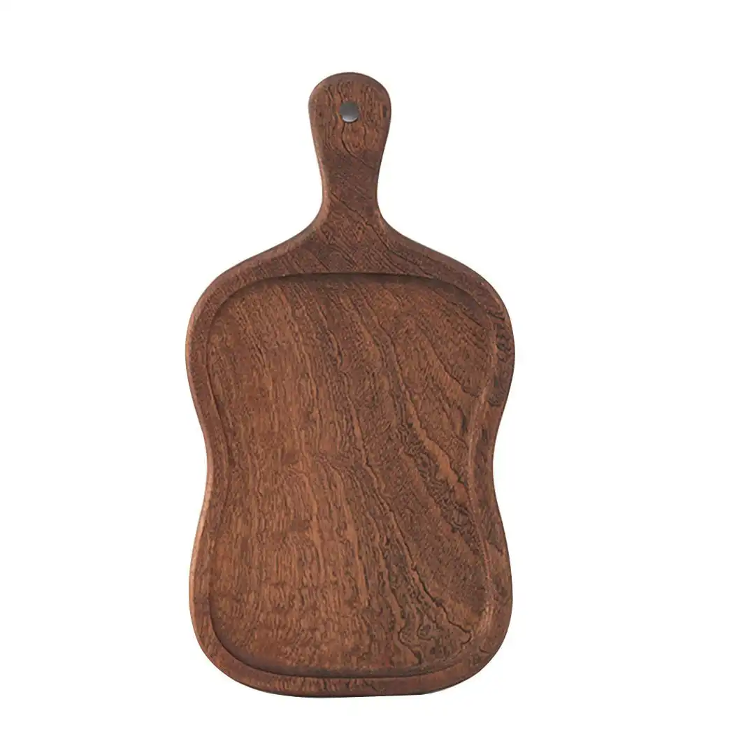 Soga 40cm Brown Wooden Serving Tray Board Paddle with Handle Home Decor