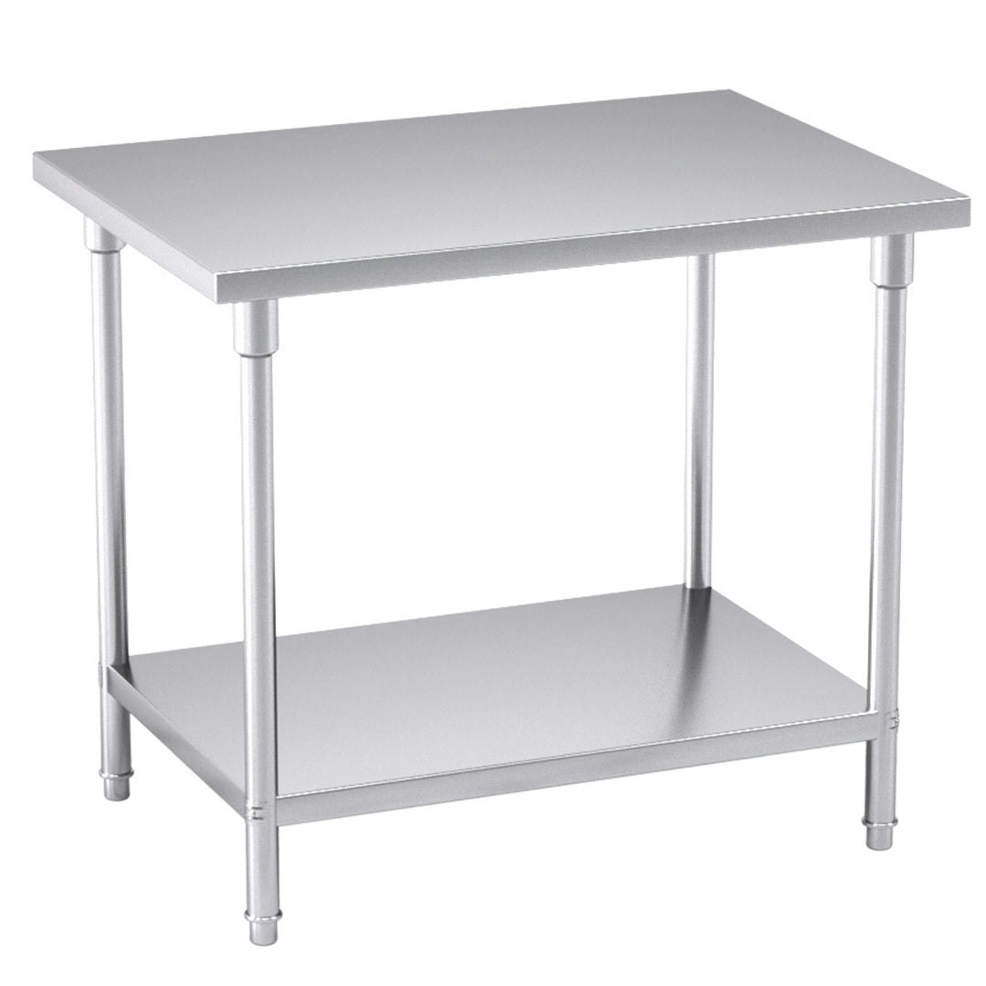 Soga 2-Tier Commercial Catering Kitchen Stainless Steel Prep Work Bench Table 100*70*85cm