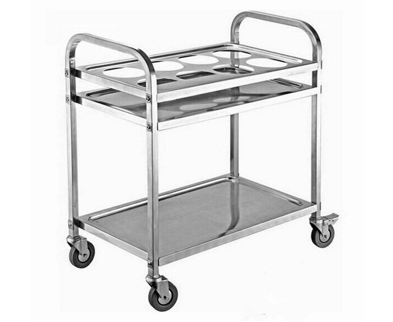 Soga 2 Tier Stainless Steel 8 Compartment Kitchen Seasoning Car Service Trolley Condiment Holder Cart Spice Bowl