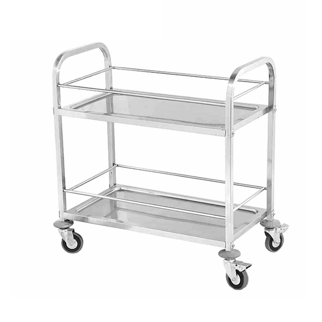 Soga 2 Tier Stainless Steel Drink Wine Food Utility Cart 75x40x84cm Small