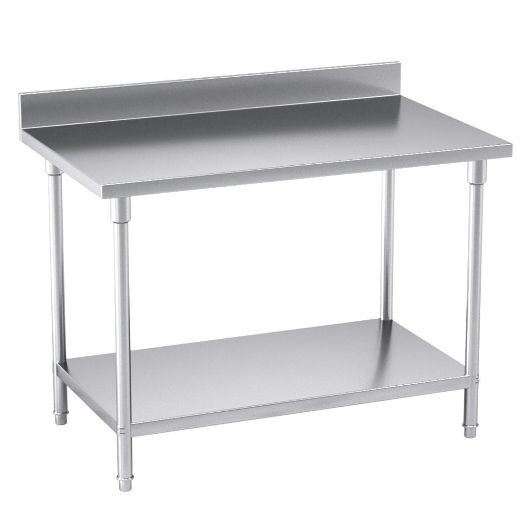 Soga Commercial Catering Kitchen Stainless Steel Prep Work Bench Table with Back-splash 120*70*85cm